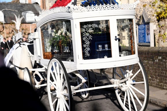 Funérailles de Liam Payne à l'église St Mary à Amersham, le 20 novembre 2024. L'ex-membre du groupe One Direction a chuté du troisième étage, le 16 octobre 2024, depuis le balcon de sa chambre d'hôtel. Celle-ci a été retrouvé saccagée. 