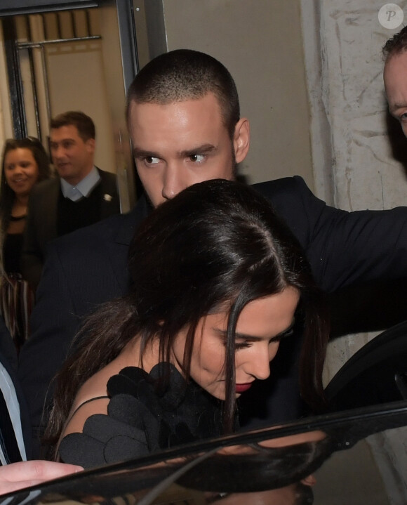 Cheryl Cole (Cheryl Fernandez-Versini) et son ex-compagnon Liam Payne à la sortie de l'hôtel Ned Hotel à Londres, Royaume Uni, le 21 février 2018. 