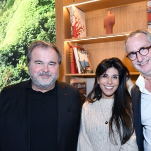 Exclusif - Pierre Hermé, Reem Kherici et Frédéric Savoyen, Pdg de Elux Groupe (Eluxtravel, Eluxfrance, Eluxevent) à l'inauguration du Flagship Eluxtravel, un nouveau salon de voyage design et lumineux à Paris le 14 novembre 2024. © Rachid Bellak / Bestimage