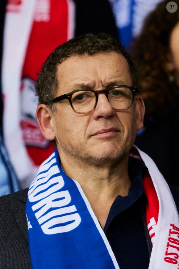 Dany Boon en tribune lors du match de football en ligue des champions (Champions League) au stade Décathlon Aréna Stade Pierre Mauroy : Lille l'emporte 1 - 0 face au Real Madrid le 2 octobre 2024.