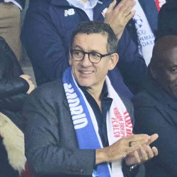 Dany Boon en tribune lors du match de football en ligue des champions (Champions League) au stade Décathlon Aréna Stade Pierre Mauroy : Lille l'emporte 1 - 0 face au Real Madrid le 2 octobre 2024. 