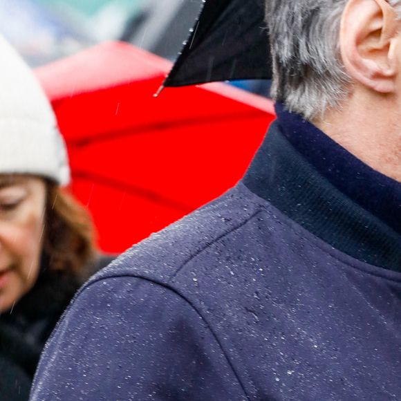 Antoine de Caunes - Arrivées aux obsèques de l'avocat Hervé Temime au cimetière du Montparnasse à Paris, France, le 14 avril 2023. © Clovis-Jacovides/Bestimage 