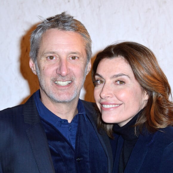 Antoine de Caunes et son épouse Daphné Roulier assistant au vernissage de l'exposition Liu Bolin x La Maison Ruinart au Grand Palais à Paris, France, le 08 mars 2018. Photo par Aurore Marechal/ABACAPRESS.COM