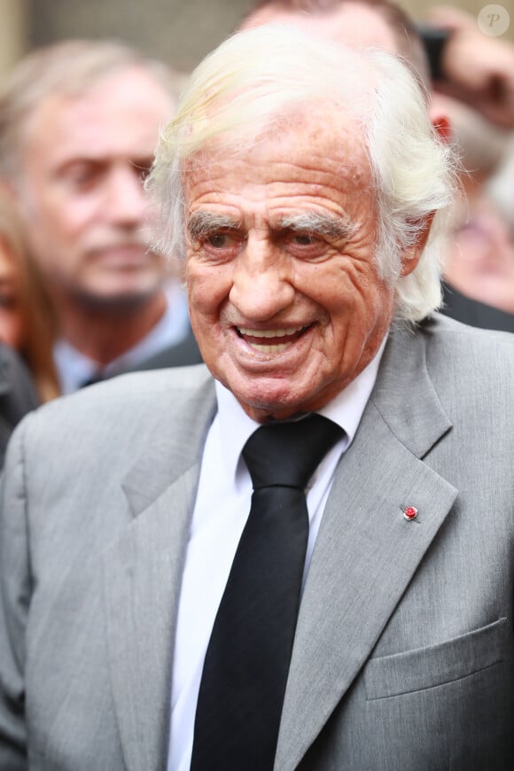 Jean-Paul Belmondo - Obsèques de Charles Gérard en la cathédrale arménienne Saint-Jean-Baptiste de Paris. Le 26 septembre 2019 