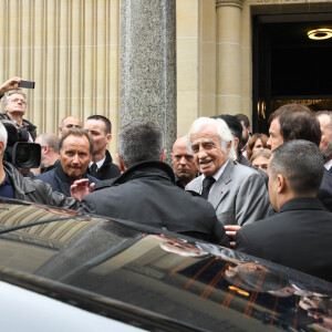 Jean-Paul Belmondo - Obsèques de Charles Gérard en la cathédrale arménienne Saint-Jean-Baptiste de Paris. Le 26 septembre 2019  Funerals of the french actor Charles Gerard in Paris. On September 26th 2019 