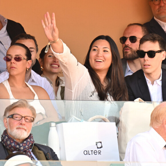 Pauline Ducruet, Marie et Louis Ducruet lors de la finale du Rolex Masters 1000 de Monte-Carlo à Roquebrune-Cap-Martin le 14 avril 2024. © Bruno Bebert / Bestimage 