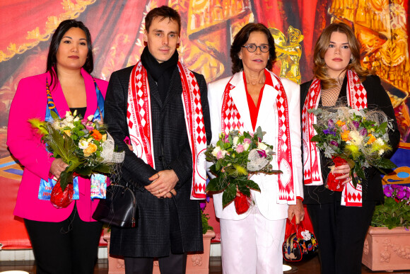 La princesse Stéphanie de Monaco, Camille Gottlieb, Louis Ducruet et sa femme Marie Chevallier lors de l'ouverture du 46ème Festival International du Cirque de Monte-Carlo, le 19 janvier 2024. © Claudia Albuquerque/Bestimage 