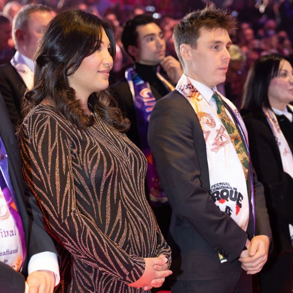 Louis Ducruet et sa femme Marie (enceinte) - Remise des prix lors du 4ème jour du 45ème Festival International du Cirque de Monte Carlo sous le chapiteau Fontvieille à Monaco le 24 janvier 2023. © Olivier Huitel/Pool/Bestimage 