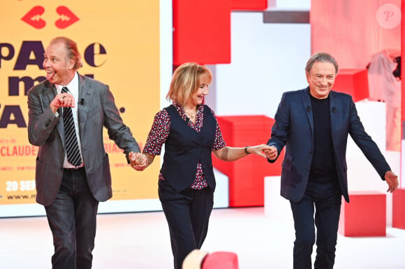 Exclusif - Michel Leeb, Marie-Anne Chazel et Michel Drucker - Enregistrement de l'émission "Vivement Dimanche" au Studio Gabriel à Paris, présentée par M.Drucker et diffusée le 5 octobre sur France 3 © Guillaume Gaffiot / Bestimage 