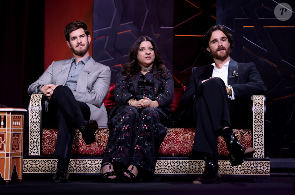 Le jury, composé de personnalités comme Jacob Elordi, Andrew Garfield ou encore Patricia Arquette, a pour mission de départager 14 premiers ou seconds longs-métrages...
Andrew Garfield, Zoya Akhtar, Jacob Elordi lors de la cérémonie d'ouverture et à la projection du film "L'Ordre" lors du 21ème Festival international du film de Marrakech, le 29 novembre 2024j à Marrakech, Maroc. © Dominique Jacovides/Bestimage 