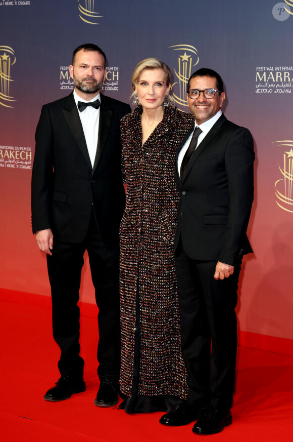 Remi Bonhomme, Melita Toscan Du Plantier, Ali Hajji au photocall de la cérémonie d'ouverture et à la projection du film "L'Ordre" lors du 21ème Festival international du film de Marrakech, le 29 novembre 2024j à Marrakech, Maroc. © Dominique Jacovides/Bestimage 