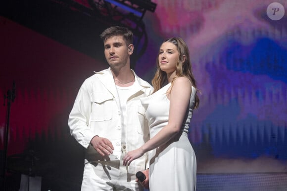 Julien Liebermann et Héléna Bailly lors du concert de la Star Academy à Lyon, le 15/03/24. Photo Sandrine Thesillat / Panoramic