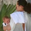 Boris Becker et sa femme Lilly Kerssenberg en compagnie du petit bébé Amadeus à Miami le 2 avril 2010