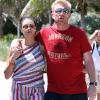 Boris Becker et sa Lilly se baladent avec Amadeus, 2 mois et Elias, 10 ans. Miami, le 4/04/2010