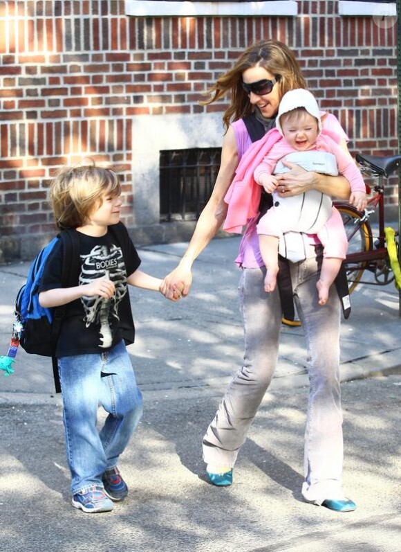 Sarah Jessica Parker et ses trois enfants, à New York. 07/04/2010