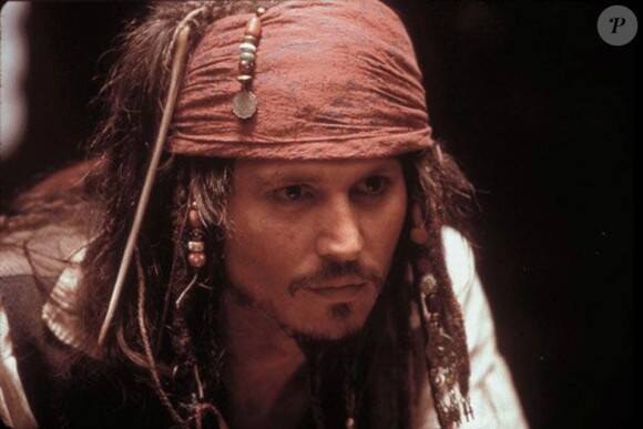 Johnny Depp dans Pirates des Caraïbes.