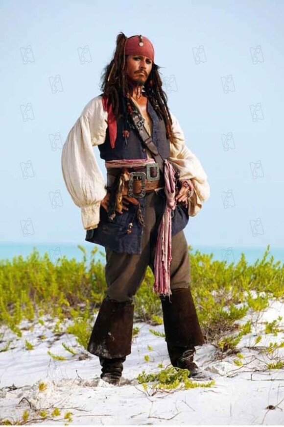 Johnny Depp dans Pirates des Caraïbes.