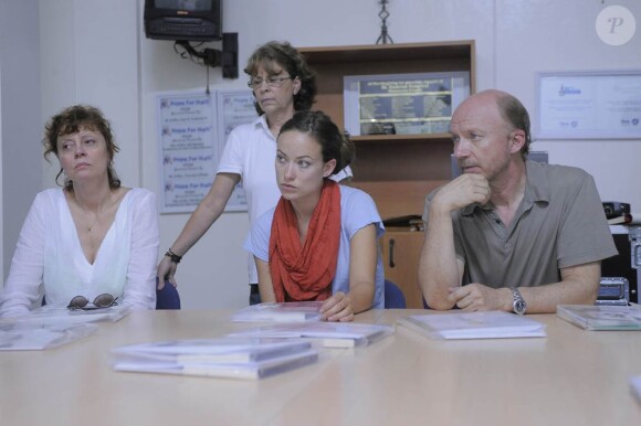 Susan Sarandon, Olivia Wilde et Paul Haggis se mobilisent avec la NPH Onlus Organization afin de venir en aide à Haïti, après le terrible tremblement de terre de janvier dernier, le 12 avril 2010.