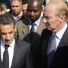 Nicolas Sarkozy s'est rendu à Tremblay (93) le 20 avril 2010 pour visiter les dépôts où se trouvent des bus vandalisés. Le ministre de l'intérieur Brice Hortefeux l'a accompagné.