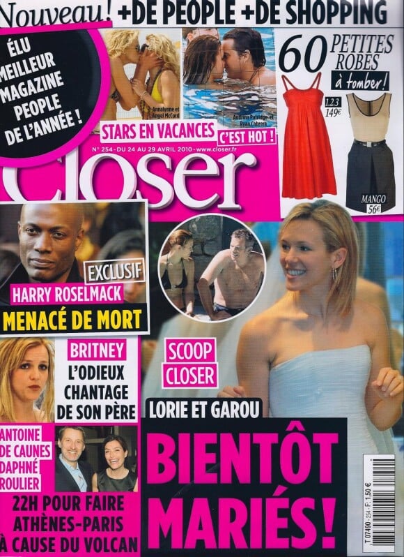Lorie en couverture de Closer, le 24 avril 2010