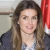 Letizia d'Espagne à Madrid, lors d'une visite dans une école. Le 26 avril 2010