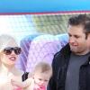Gwen Stefani et ses enfants lors d'un goûter d'anniversaire dans un parc à Los Angeles.