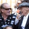 Jack Nicholson et Dennis Hopper en mars 2010 lorsque Dennis reçoit son étoile sur le boulevard de la gloire