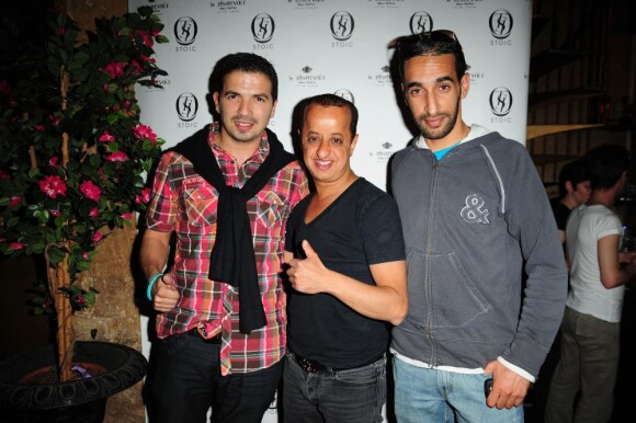 Tunisiano (Sniper), Booder et Aketo (Sniper), lors de la soirée  organisée par la marque de vêtements  Stoic, au Réservoir, à Paris, jeudi 3 juin 2010.