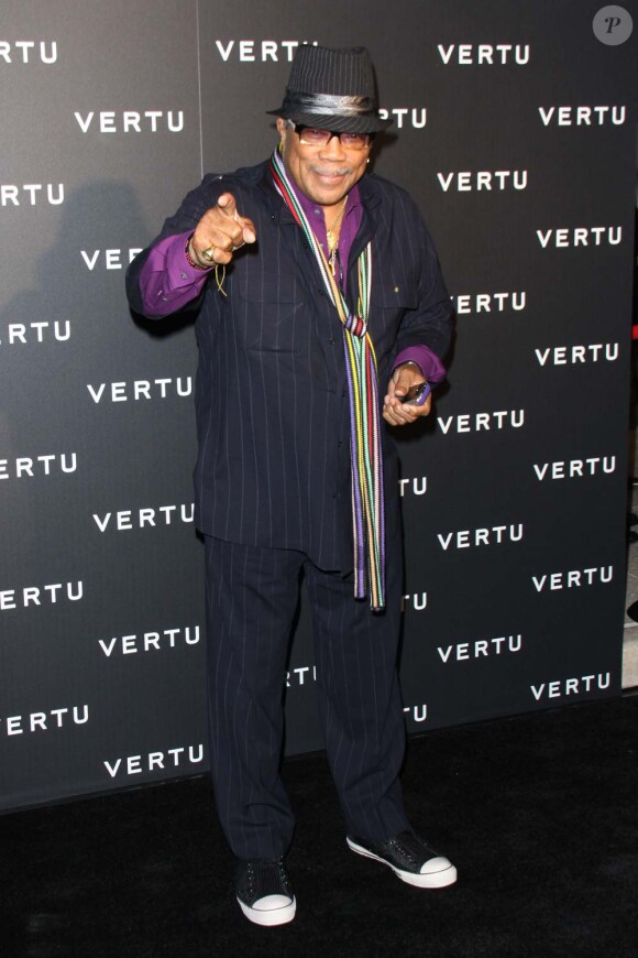 Quincy Jones à l'inauguration de la boutique Vertu à Los Angeles, le 9 juin 2010