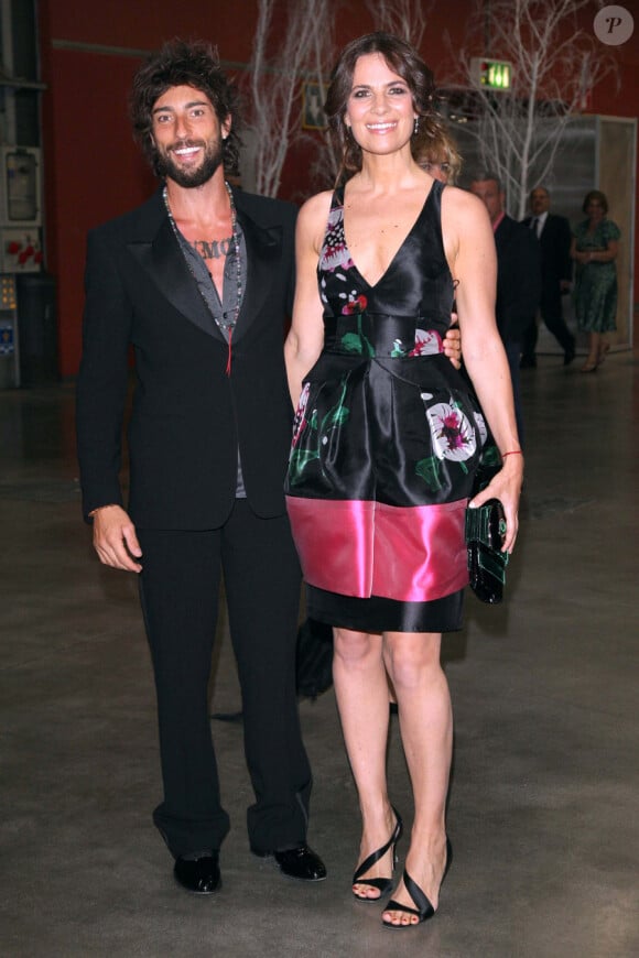 Roberta Armani et son fiancé Vittorio Brumotti, le 10 juin 2010 lors du vernissage de la 10e édition du Convivio à Milan.