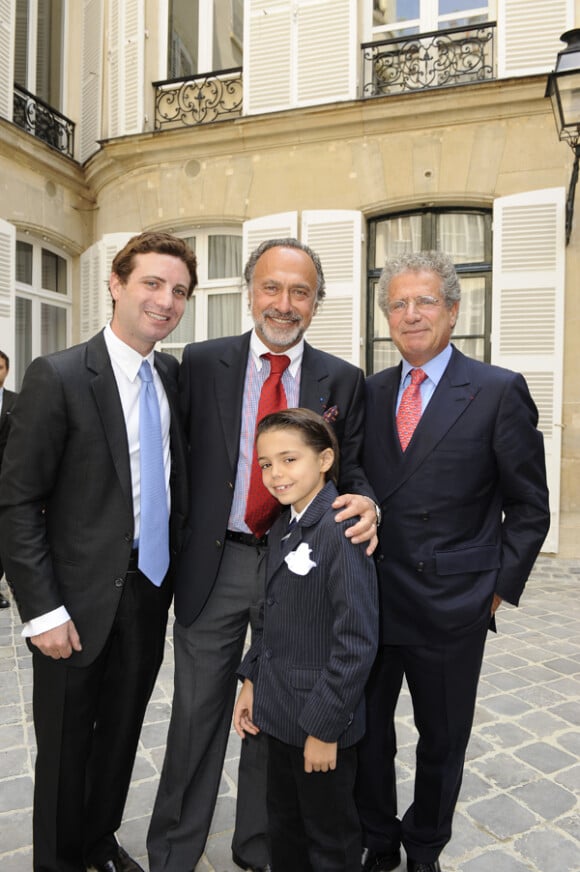 Adrien, Olivier, Laurent et Remy Dassault au déjeuner Père & Fils au Taillevent, mardi 15 juin