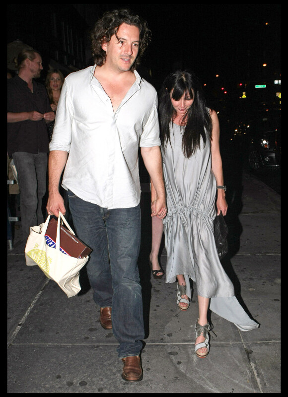 Shannen Doherty et son ami le photographe Kurt Iswarienko ont dîné au restaurant Abe & Arthur à New York le 23 juin 2010