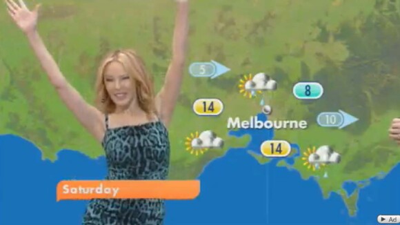 Kylie Minogue s'est trouvé un nouveau job : Miss météo !