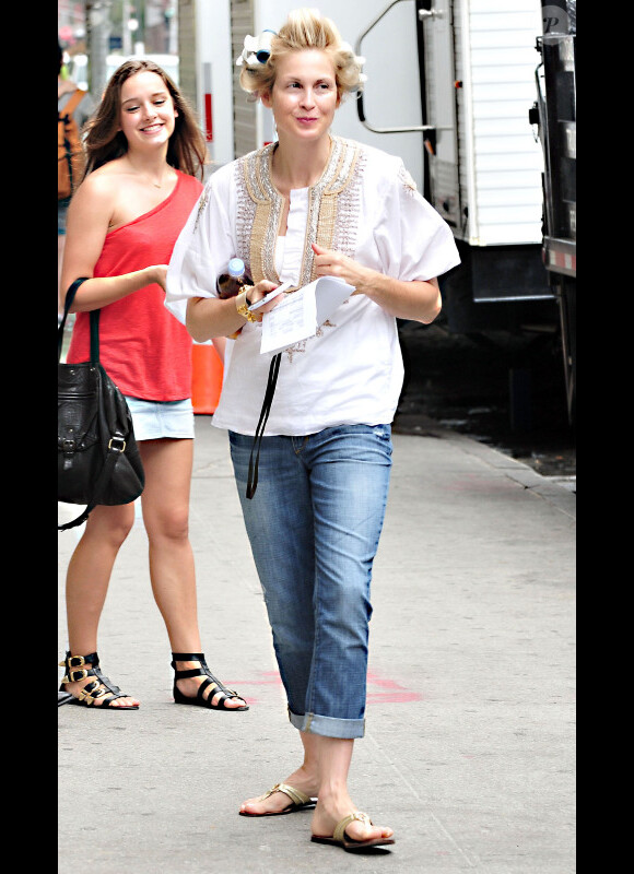 Kelly Rutherford sur le tournage de Gossip Girl, le 15 juillet 2010 à New York