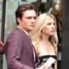 Ed Westwick et Clémence Poésy sur le tournage de Gossip Girl, le 15 juillet 2010 à New York