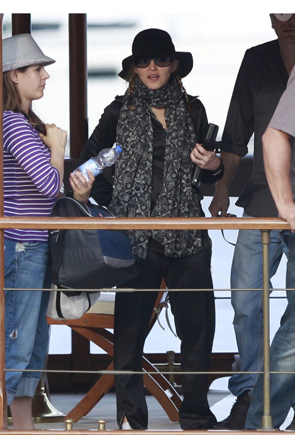 Madonna en plein tournage de W.E, à Cannes, le 29 juillet 2010