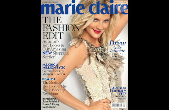 Drew Barrymore en couverture de Marie-Claire