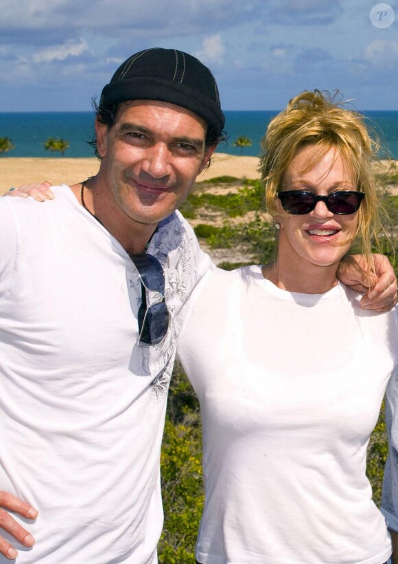 Antonio Banderas et Melanie Griffith. Brésil, 2007.