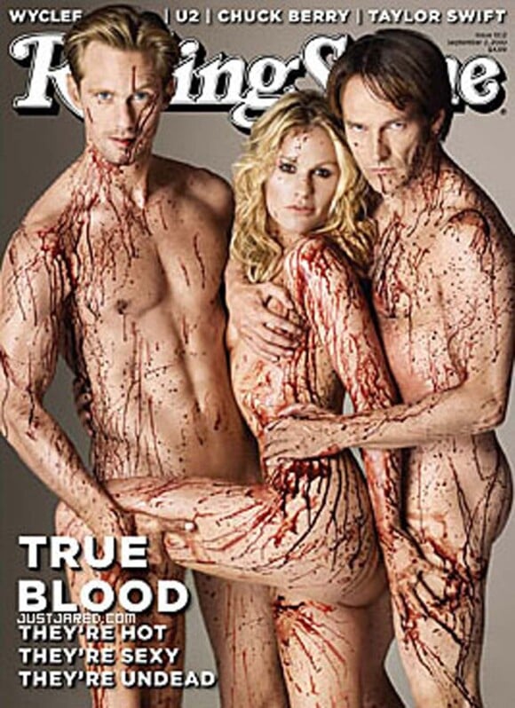 Anna Paquin, Alexander Skarsgard et Stephen Moyer en couverture de Rolling Stone, septembre 2010