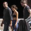 Jessica Alba sur le shooting d'une publicité Revlon à Los Angeles le 20 août 2010