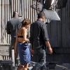 Jessica Alba sur le shooting d'une publicité Revlon à Los Angeles le 20 août 2010