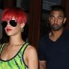 Rihanna et son petit ami Matt Kemp quittent le restaurant Da Silvano dans le quartier de Greenwich Village à New York le 9 août 2010