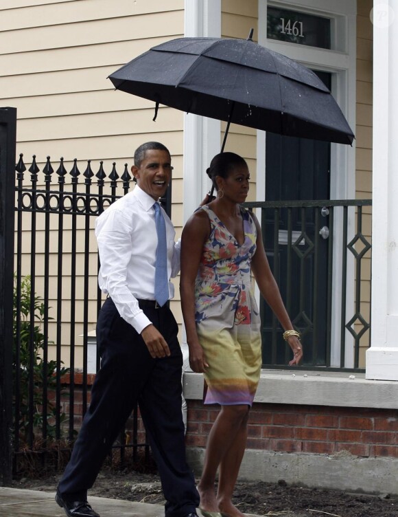 Barack et Michelle Obama à La Nouvelle-Orléans, pour le cinquième anniversaire de l'ouragan Katrina