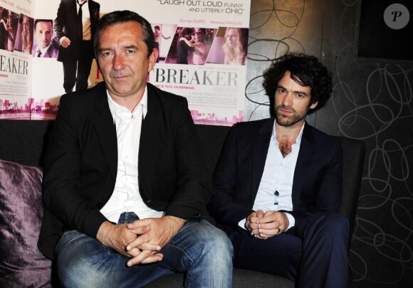 Pascal Chaumeil et Romain Duris à Londres pour la promotion de L'Arnacoeur