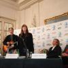 Lenny Kayne et Patti Smith à la conférence de presse de Peace One Day, à l'hôtel Bristol à Paris