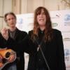 Lenny Kayne et Patti Smith à la conférence de presse de Peace One Day, à l'hôtel Bristol à Paris