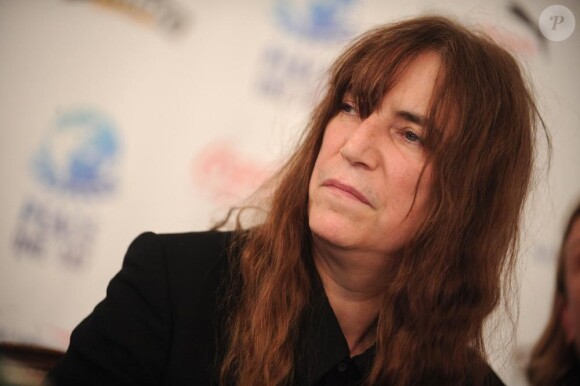 Patti Smith à la conférence de presse de Peace One Day, à l'hôtel Bristol à Paris