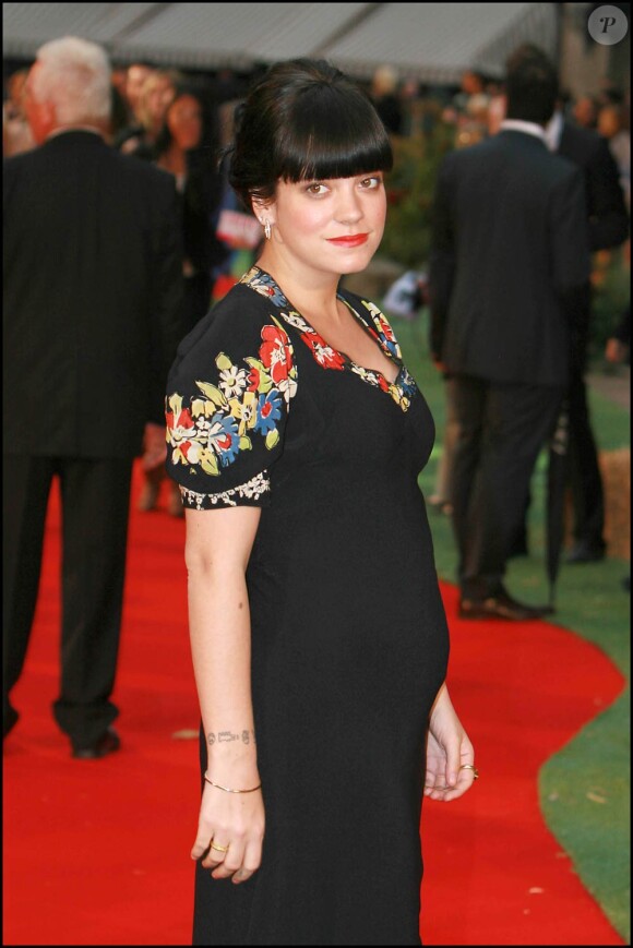 Lily Allen bien enceinte, à l'occasion de l'avant-première britannique de Tamara Drewe, à l'Odeon de Leicester Square, le 6 septembre 2010.