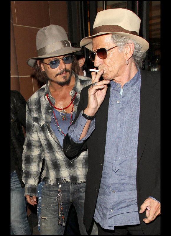 Johnny Depp et Keith Richards sont allés au restaurant le 15 septembre 2010 à Londres
