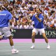 Arnaud Clément et Michaël Llodra, vainqueurs du double qui ouvre les portes de la finale de la Coupe Davis le 18 septembre 2010 à l'équipe de France 